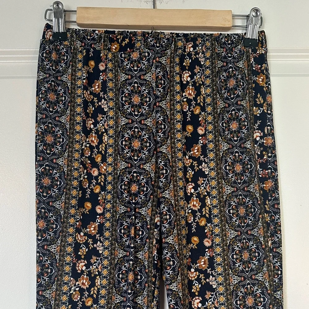EARTHBOUND Black and Cream Boho Flare Pants - Picture 2 of 9